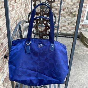 Blue coach travel bag